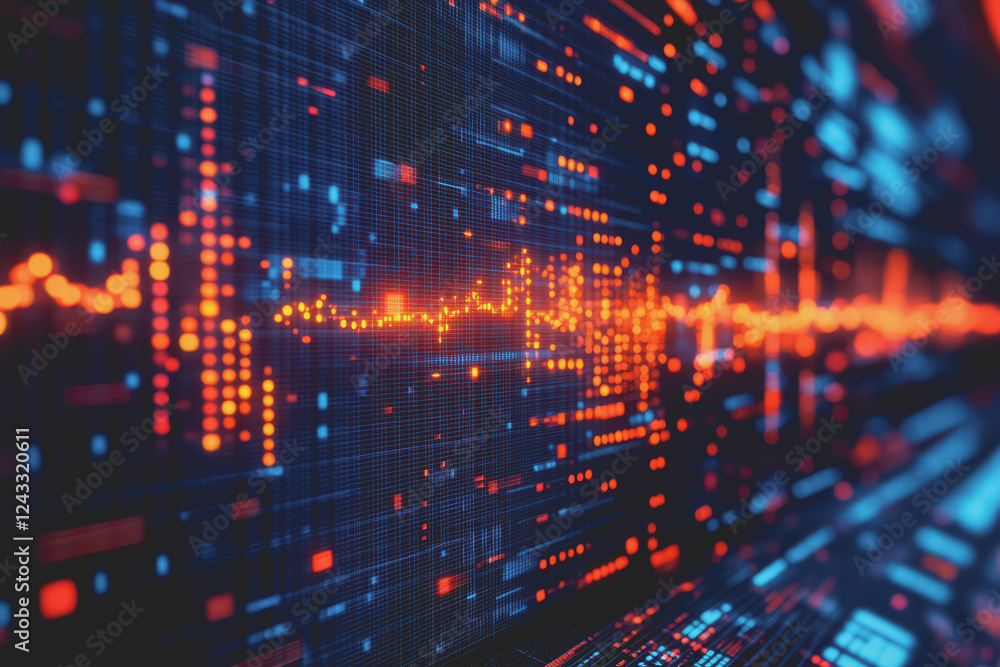 Poster abstract background digital data financial investment and trading graph chart.