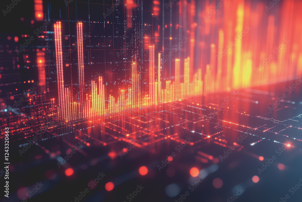 Aufkleber abstract background digital data financial investment and trading graph chart.