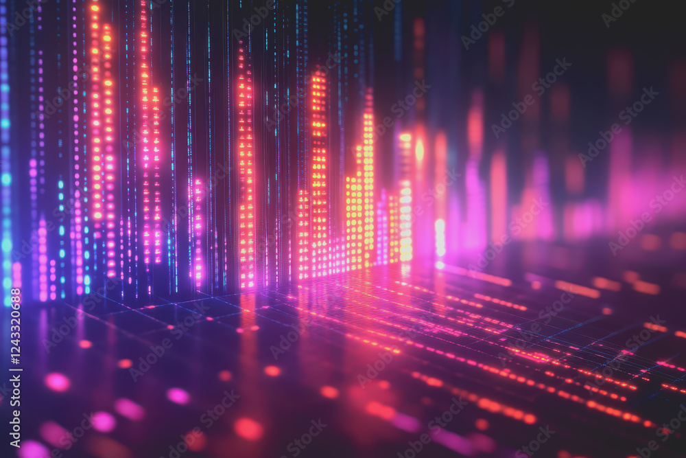 Poster abstract background digital data financial investment and trading graph chart.