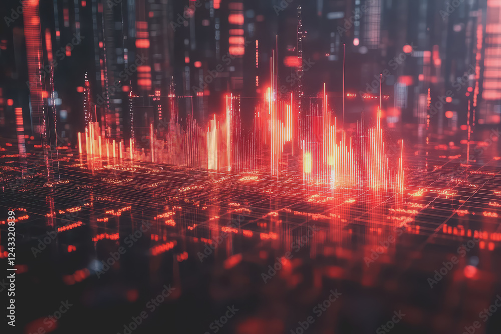 Poster abstract background digital data financial investment and trading graph chart.