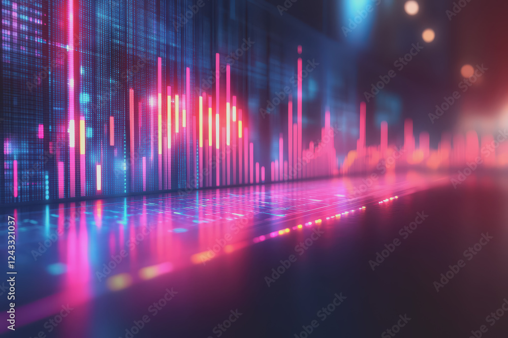 Poster abstract background digital data financial investment and trading graph chart.