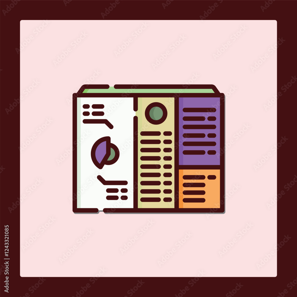 Poster modern dashboard icon: data visualization and analytics interface