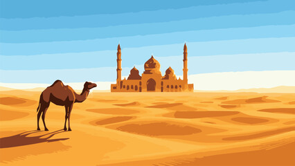 camel in the desert vector © StockStudio