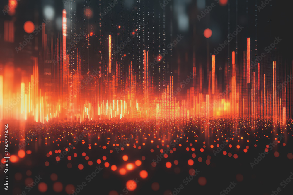 Poster abstract background digital data financial investment and trading graph chart.