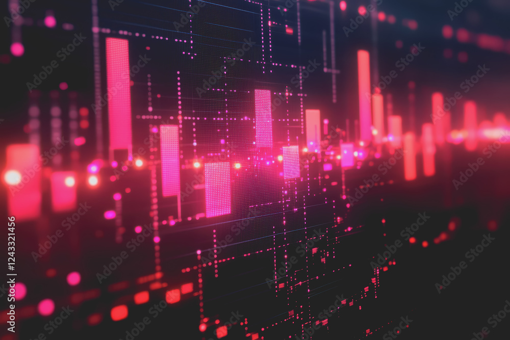 Poster abstract background digital data financial investment and trading graph chart.