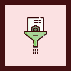 Data Filtering Process Icon: Funnel System for Optimized Results