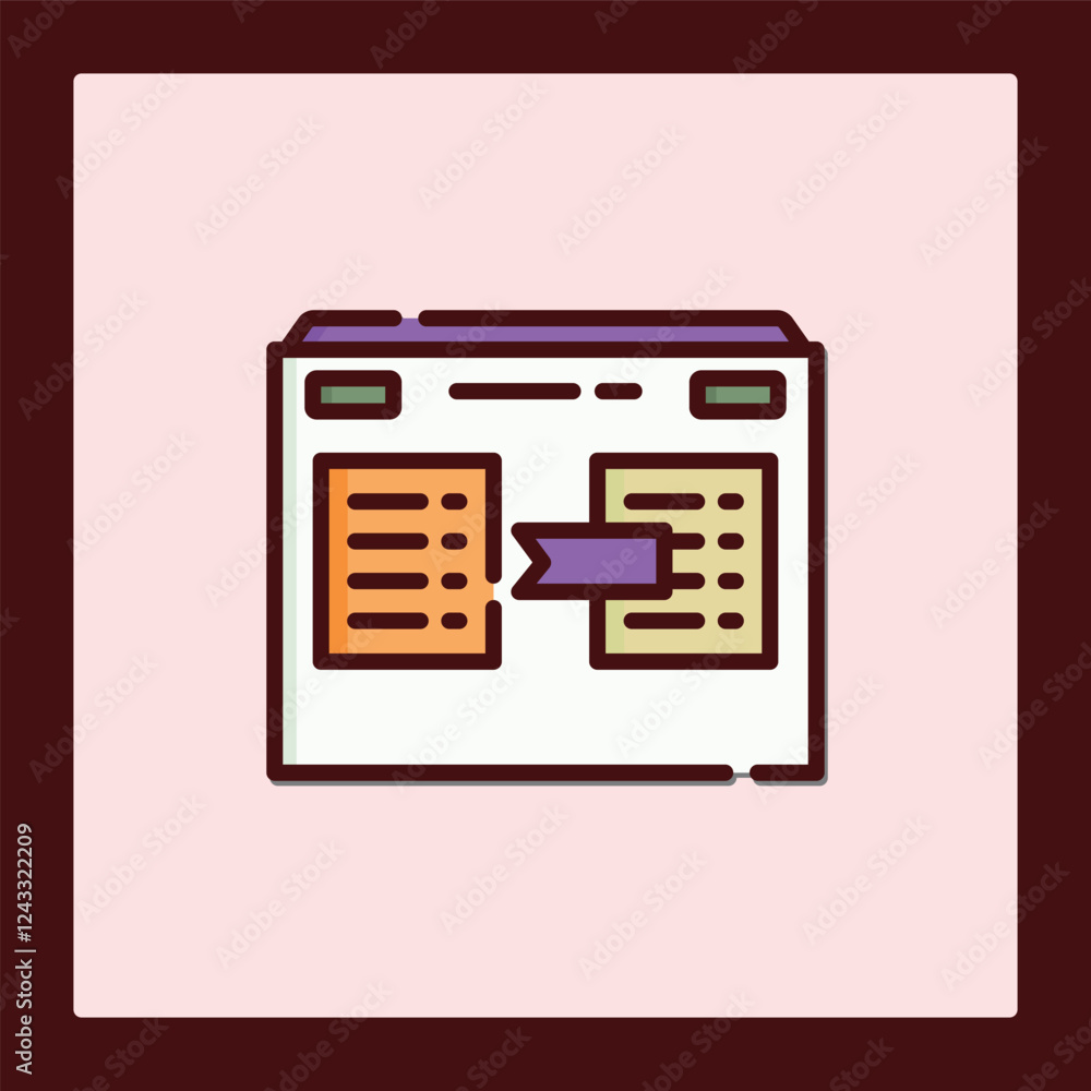 Poster streamlined data transfer icon: webpage synchronization