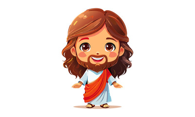 Cute Jesus Christ illustration, use as sticker, card, flyer, Book cover or T Shirt Design