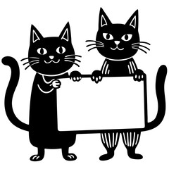 Funny Cats Cartoon with Panel