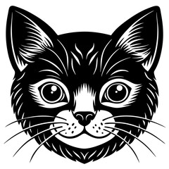 black cat head vector illustration