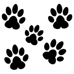 set of black silhouettes of cats