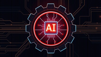 Artificial Intelligence and Machine Learning, a circuit board with binary code