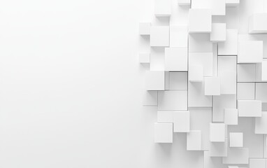 White cubes abstract background texture, copy space
