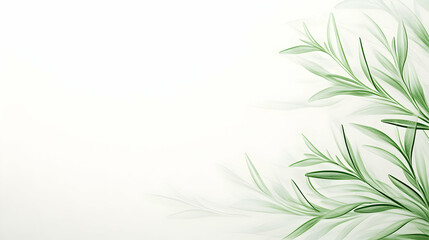 Green leaves, botanical illustration, white background, nature design, ideal for wellness or health website