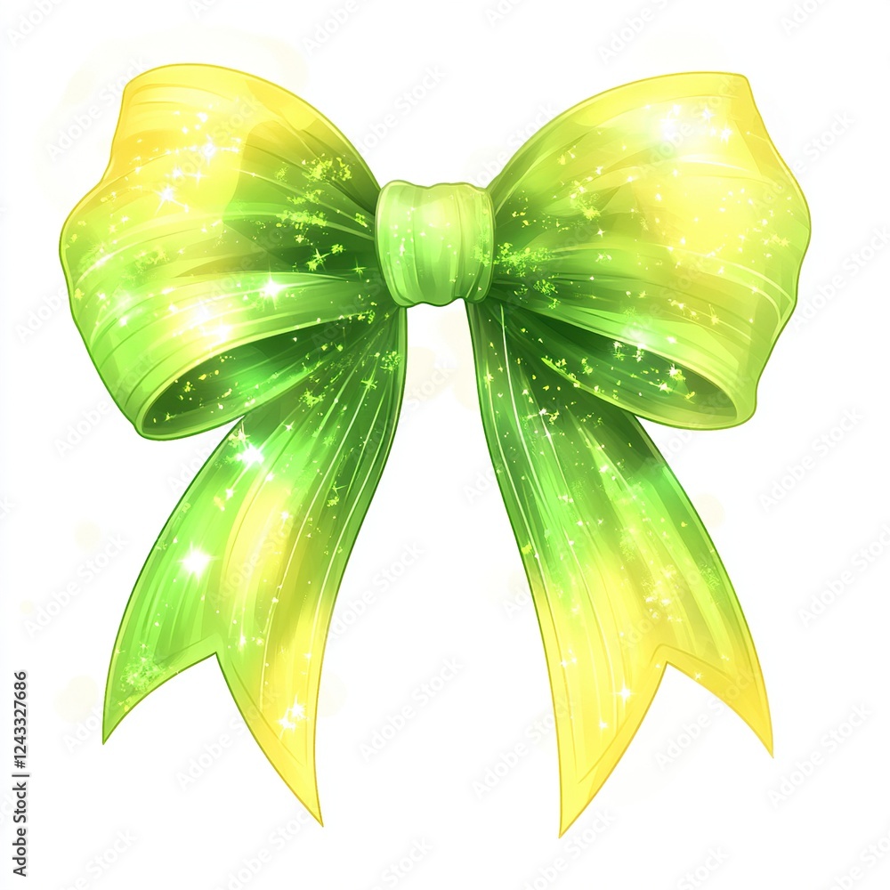 Poster create sparkling green and yellow bow graphic design tutorial