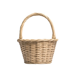 Woven basket with a handle, perfect for storage and decoration.