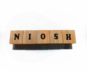 National Institute for Occupational Safety and Health, NIOSH on letter blocks