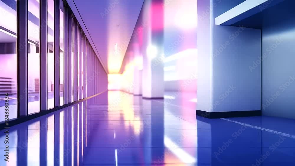 Poster sleek modern architecture set against a dynamic, futuristic abstract backdrop.