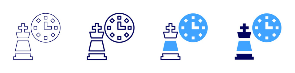 Brand automation icon in 4 different styles. Thin Line, Line, Bold, and Bold Line. Duotone style. Editable stroke