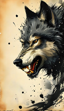 Wolf with a growl