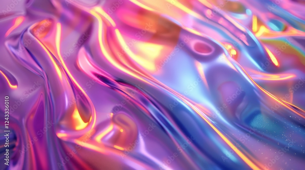 Poster creative gradient abstract background featuring iridescent waves with a smooth flow of colors