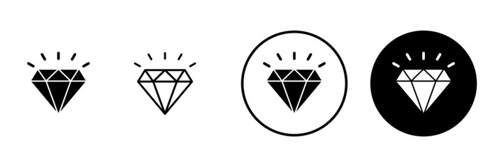 Diamond icon vector. diamond gems sign and symbol
