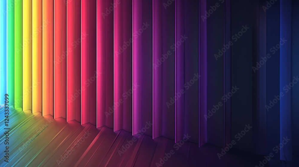 Poster gradient iridescent abstract background with vibrant colors in a structured illusion