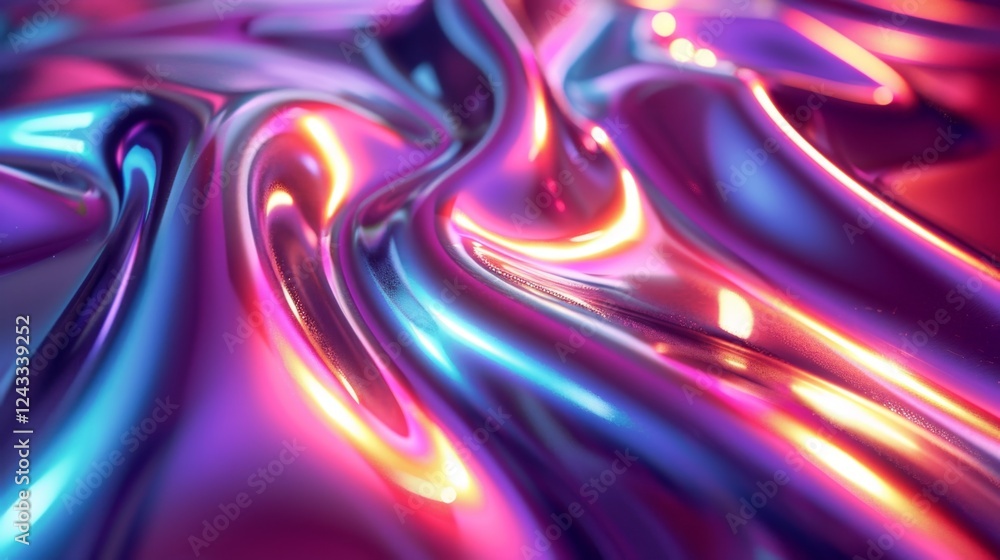 Poster beautiful iridescent abstract gradient background with flowing patterns in vibrant colors