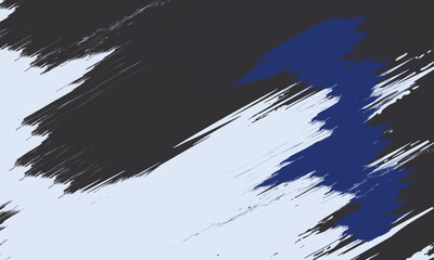 Grainy blue bold brush stroke with spray texture. Hand drawn distress damaged edge vintage template, banner.