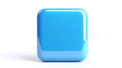 
Blank Mobile application icon, button - Blue square with round corners. 3d rendering, white background