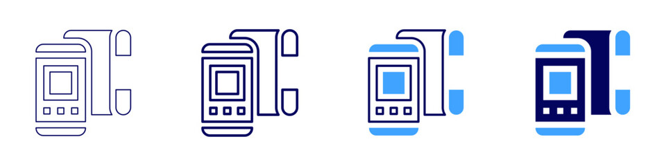 Digital strategy icon in 4 different styles. Thin Line, Line, Bold, and Bold Line. Duotone style. Editable stroke