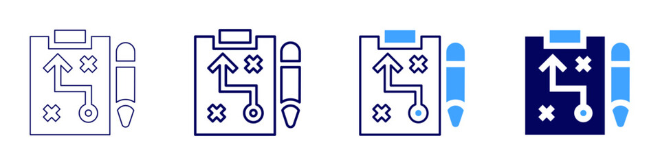 Franchising strategy icon in 4 different styles. Thin Line, Line, Bold, and Bold Line. Duotone style. Editable stroke