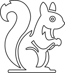 Squirrel Icon.simple flat squirrel icon silhouette vector.this is forest wild animal running standing and jumping vector squirrel.Vector squirrel silhouette view side for retro logo.