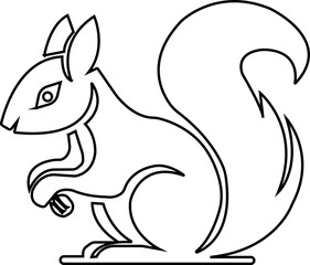 Squirrel Icon.simple flat squirrel icon silhouette vector.this is forest wild animal running standing and jumping vector squirrel.Vector squirrel silhouette view side for retro logo.