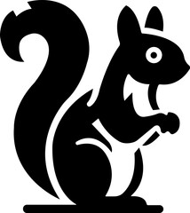 Squirrel Icon.simple flat squirrel icon silhouette vector.this is forest wild animal running standing and jumping vector squirrel.Vector squirrel silhouette view side for retro logo.