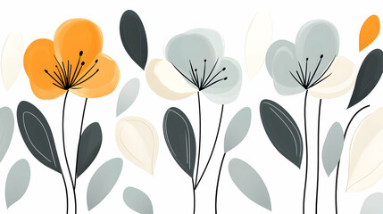 Abstract floral design, artistic flowers, modern style, decorative background, vector illustration, potentially for social media or prints