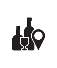 wine location icon, vector best flat icon.