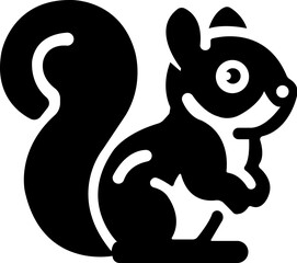 Squirrel Icon.simple flat squirrel icon silhouette vector.this is forest wild animal running standing and jumping vector squirrel.Vector squirrel silhouette view side for retro logo.