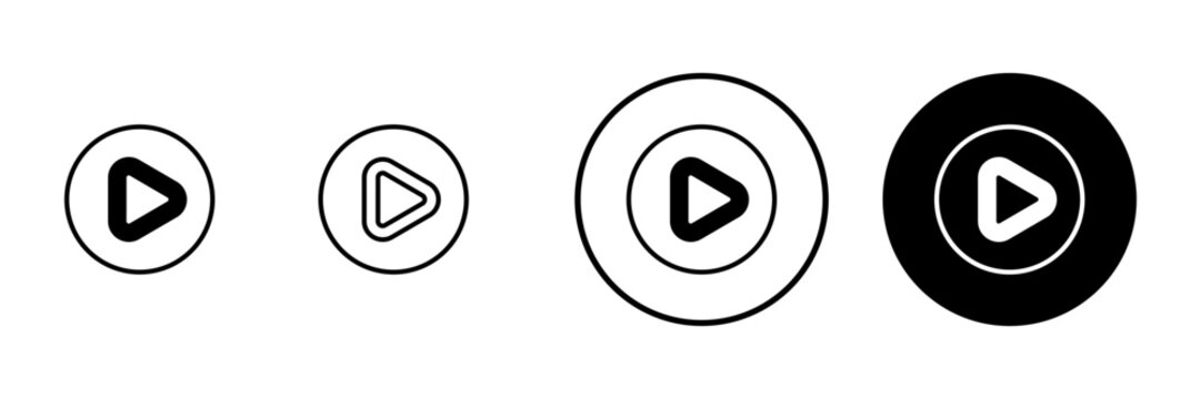 Play icon vector. Play button sign and symbol