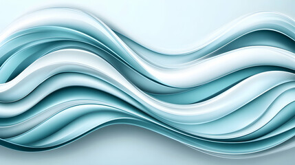 Obraz premium Abstract flowing curves, light blue and white background, smooth design, digital art, artistic, modern, elegant, graphic