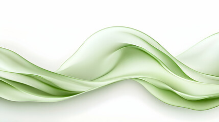 Obraz premium Abstract flowing green fabric design, smooth elegant backdrop, minimalist graphic