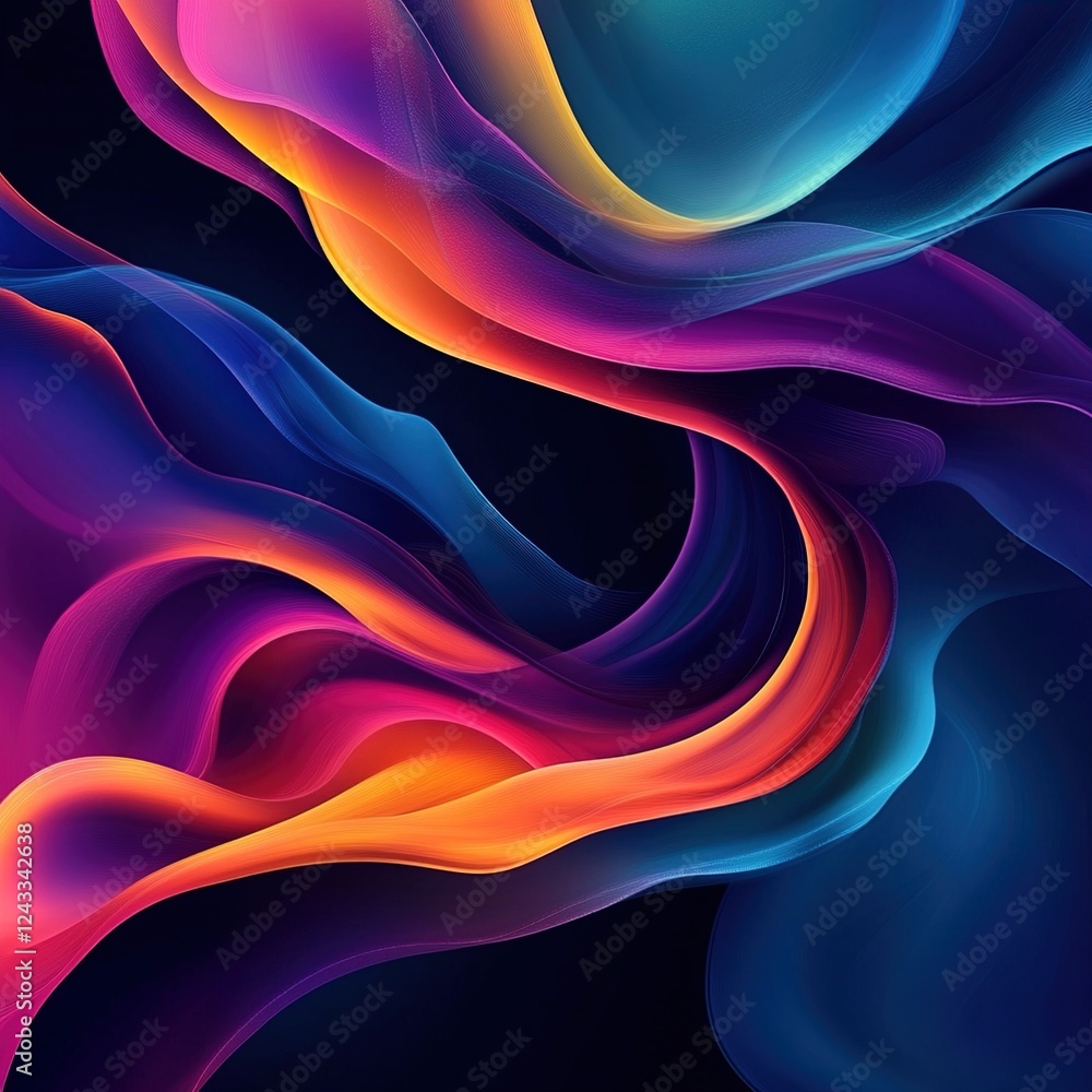 Poster abstract colorful waves flow dynamically in vivid hues, creating a mesmerizing visual experience.