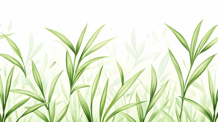 Fototapeta premium Abstract green foliage border, artistic illustration, nature inspired design for wallpaper, background, or invitation