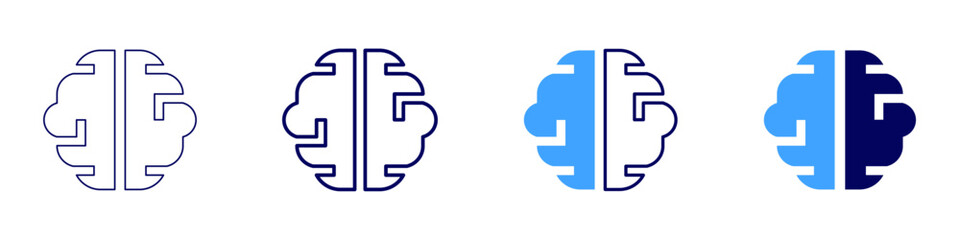 Growth KPIs icon in 4 different styles. Thin Line, Line, Bold, and Bold Line. Duotone style. Editable stroke