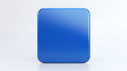 
Blank Mobile application icon, button - Blue square with round corners. 3d rendering, white background