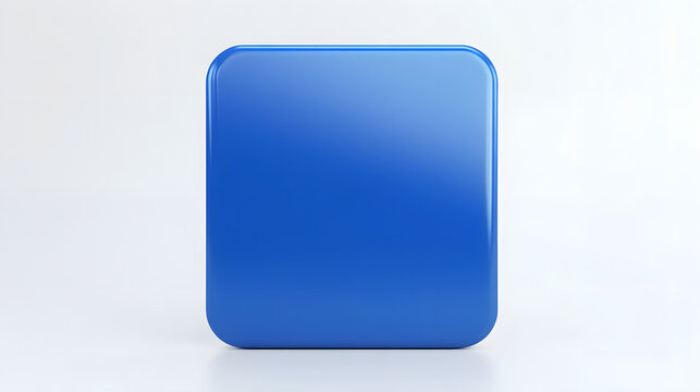 
Blank Mobile application icon, button - Blue square with round corners. 3d rendering, white background