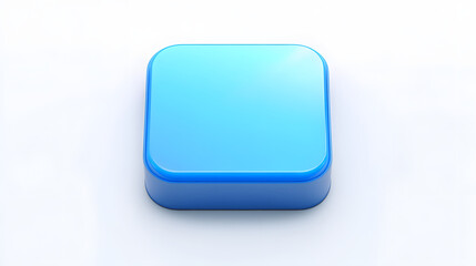 
Blank Mobile application icon, button - Blue square with round corners. 3d rendering, white background