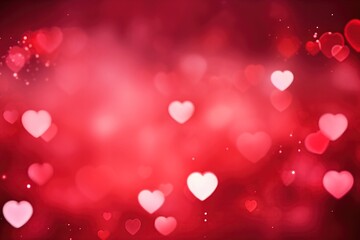 Valentine Day Heart-Shaped Bokeh Background