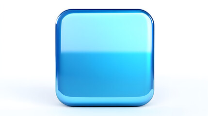 
Blank Mobile application icon, button - Blue square with round corners. 3d rendering, white background