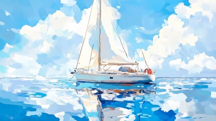 Calm weather on sea or ocean with clouds